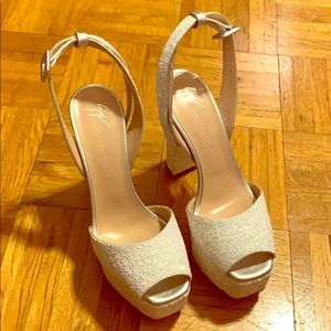 Betty Platform Sandel WHITE GLITTER